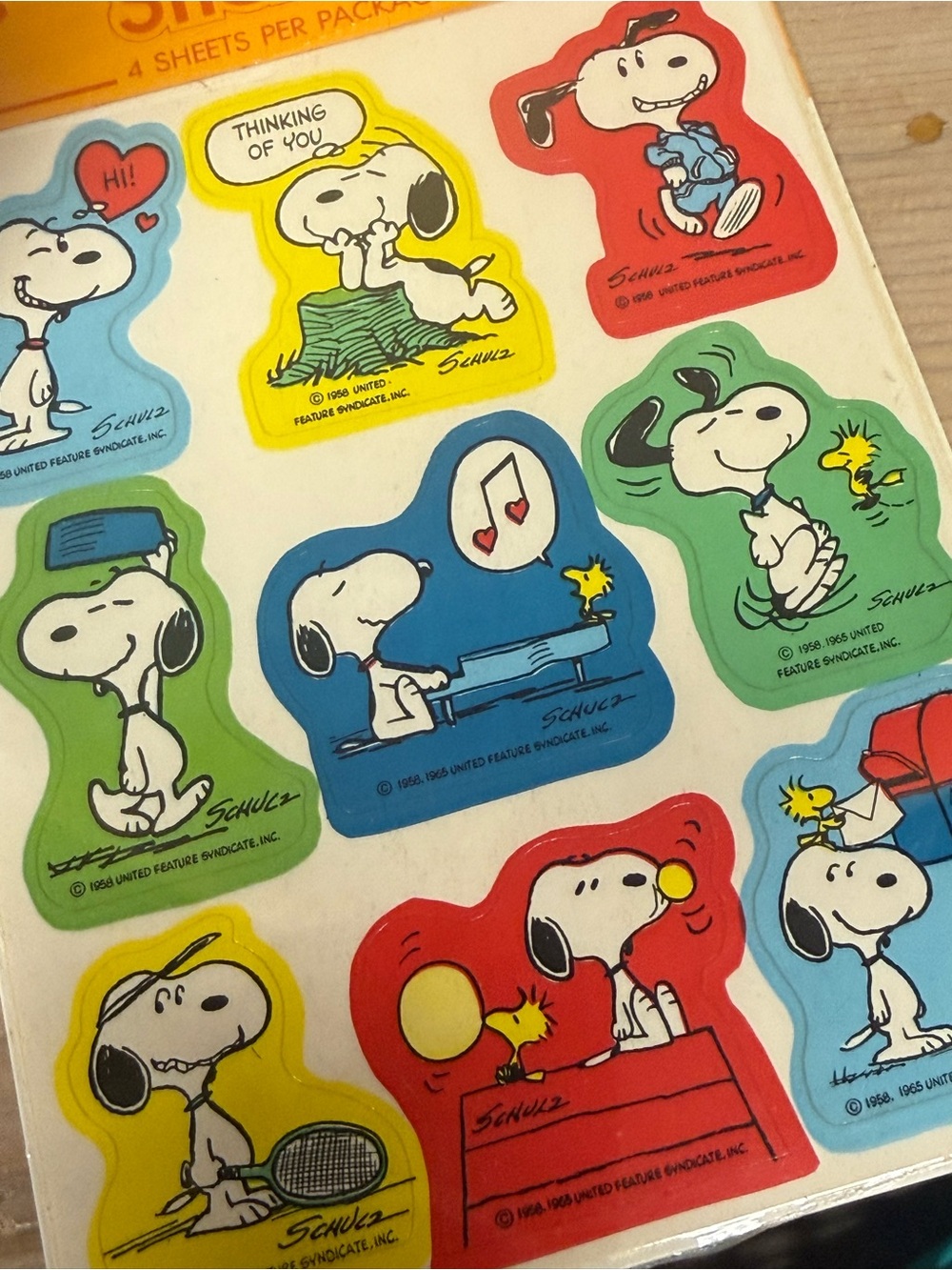 Snoopy Stickers  vintage Hallmark Ambassador NOS